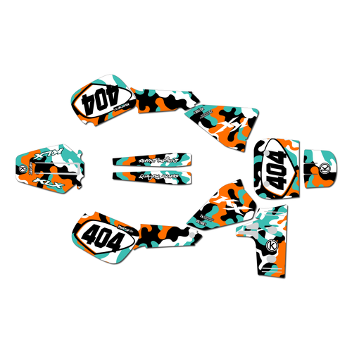 kawasaki kx60 graphics kit 1984-2004 invasion series orange