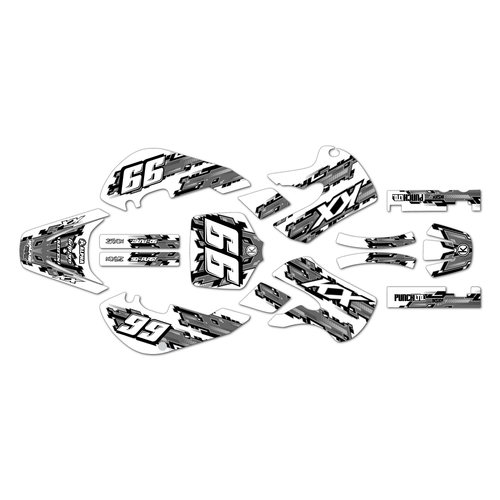 kawasaki kx65 graphics kit 1999-2026 incision series white
