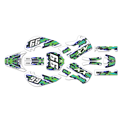 kawasaki kx65 graphics kit 1999-2026 incision series green