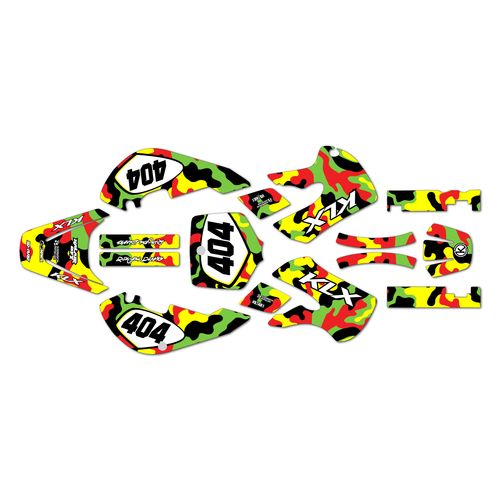 kawasaki kx65 graphics kit 1999-2026 invasion series yellow