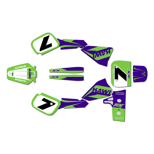 kawasaki kx60 graphics kit 1984-2004 legend series purple