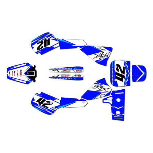kawasaki kx60 graphics kit 1984-2004 lethal series blue
