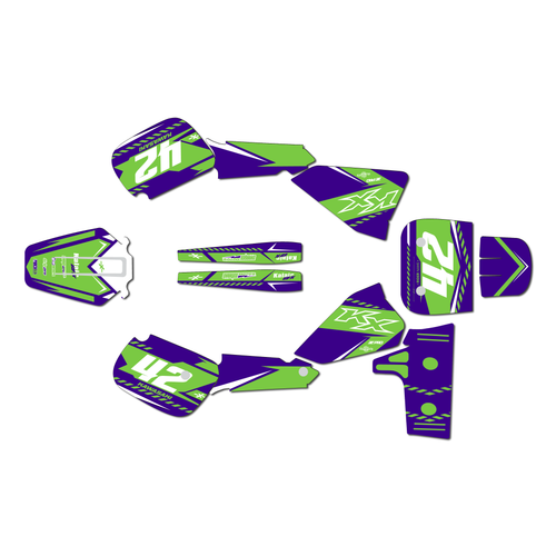 kawasaki kx60 graphics kit 1984-2004 lethal series purple