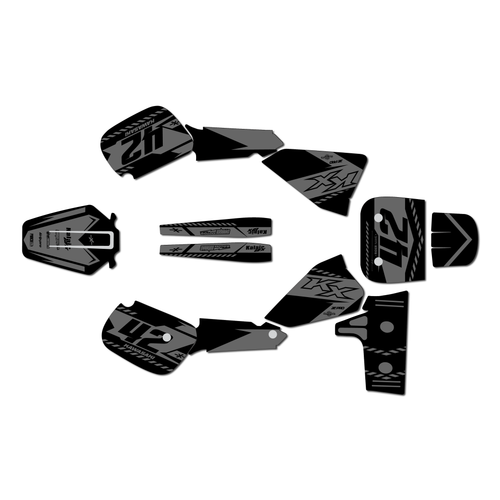 kawasaki kx60 graphics kit 1984-2004 lethal series smoke