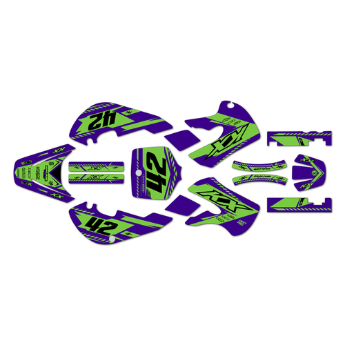 kawasaki kx65 graphics kit 1999-2026 lethal series purple