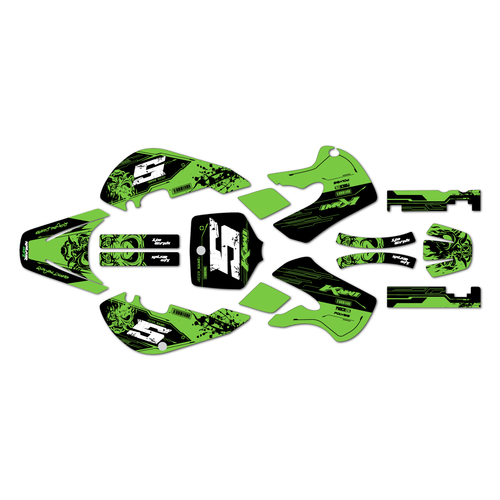kawasaki kx65 graphics kit 1999-2026 night series green