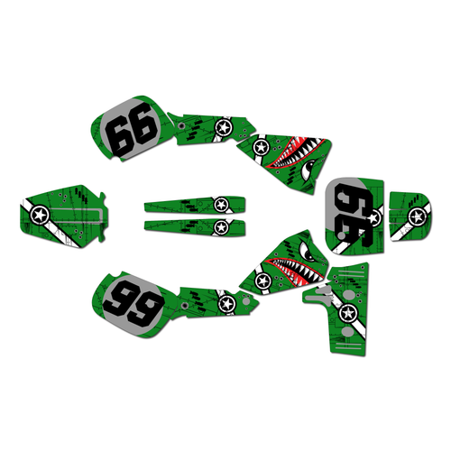 kawasaki kx60 graphics kit 1984-2004 predator series green