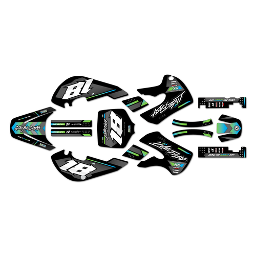 kawasaki kx65 graphics kit 1999-2026 rebel series lime