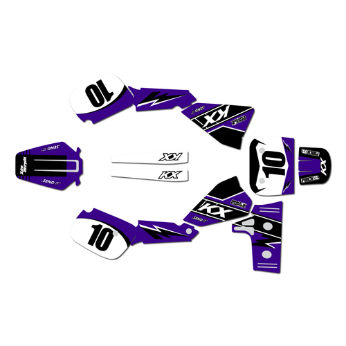 kawasaki kx60 graphics kit 1984-2004 speed series purple