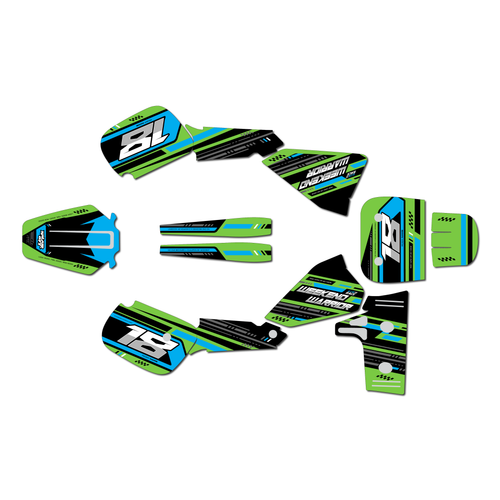 kawasaki kx60 graphics kit 1984-2004 warrior series green