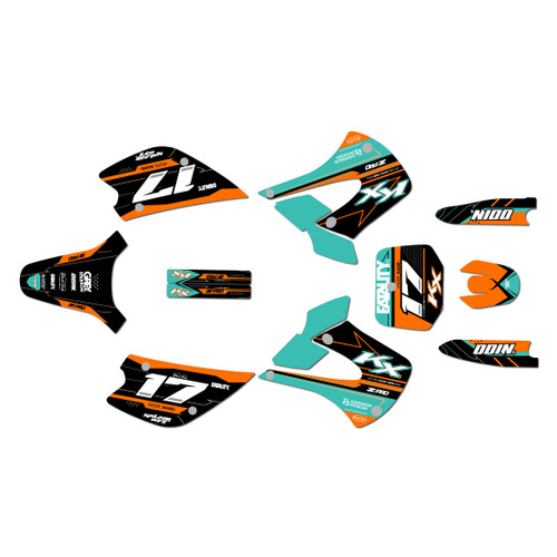 kawasaki kx100u graphics kit 2001-2013 axis series teal