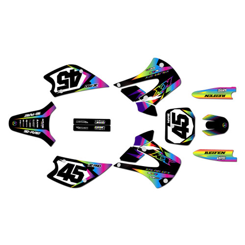 kawasaki kx100u graphics kit 2001-2013 division series rainbow