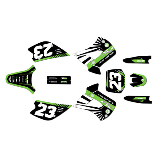 kawasaki kx100u graphics kit 2001-2013 fh series green