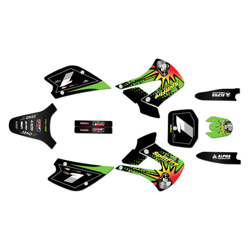 kawasaki kx100u graphics kit 2001-2013 lancaster series green