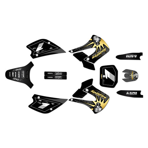kawasaki kx100u graphics kit 2001-2013 lancaster series gold