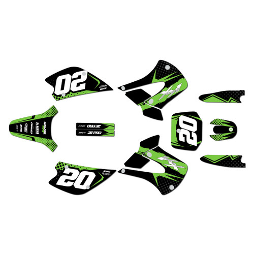 kawasaki kx100u graphics kit 2001-2013 spear series green