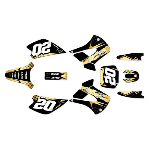 kawasaki kx100u graphics kit 2001-2013 spear series gold