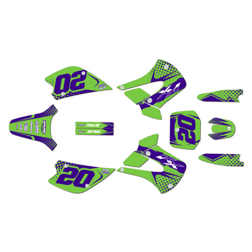 kawasaki kx85u graphics kit 2001-2013 spear series purple