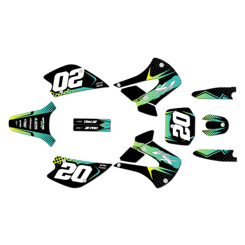 kawasaki kx85u graphics kit 2001-2013 spear series lime