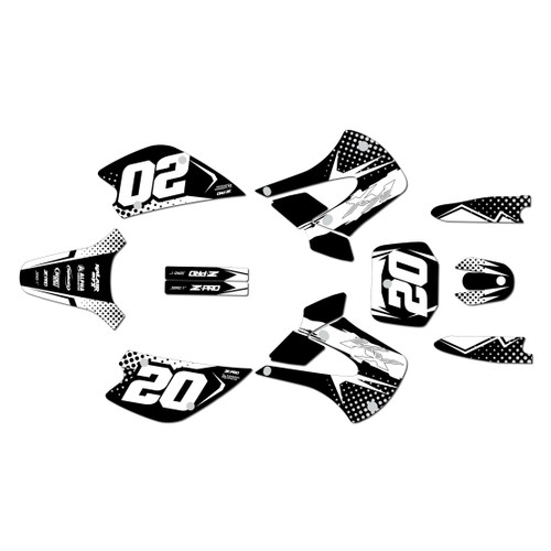 kawasaki kx85u graphics kit 2001-2013 spear series white