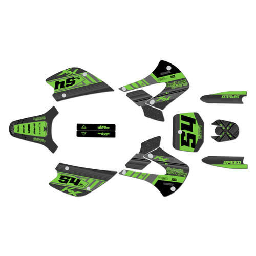kawasaki kx100u graphics kit 2001-2013 split series green-shift
