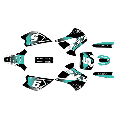 kawasaki kx85u graphics kit 2001-2013 turbo series teal