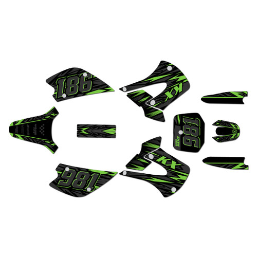 kawasaki kx100u graphics kit 2001-2013 twitch series green