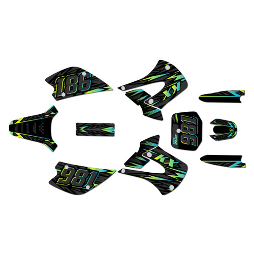 kawasaki kx85u graphics kit 2001-2013 twitch series lime