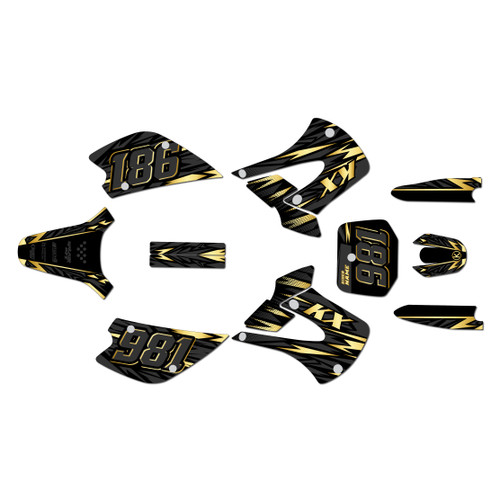kawasaki kx85u graphics kit 2001-2013 twitch series gold