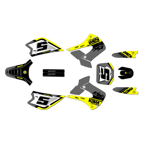 kawasaki kx85u graphics kit 2001-2013 venom series yellow