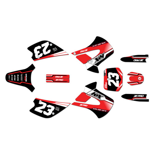 kawasaki kx100u graphics kit 2001-2013 viper series red
