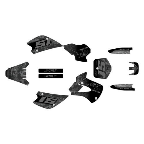 kawasaki kx80 graphics kit 1998-2004 cyberware series smoke