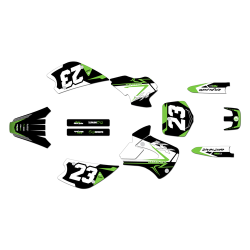 kawasaki kx80 graphics kit 1998-2004 evader series green