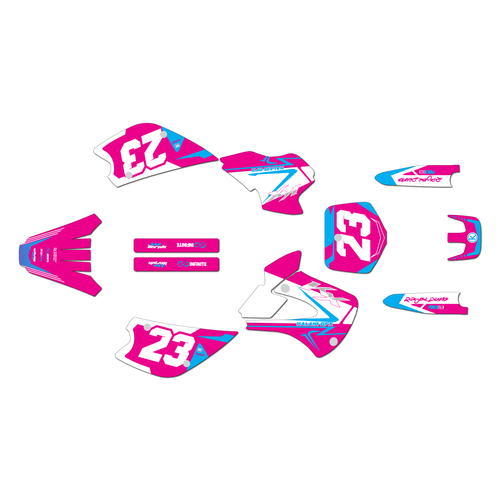 kawasaki kx80 graphics kit 1998-2004 evader series magenta