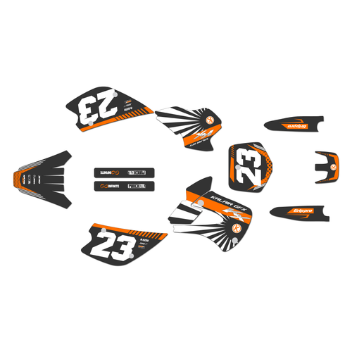 kawasaki kx80 graphics kit 1998-2004 fh series orange