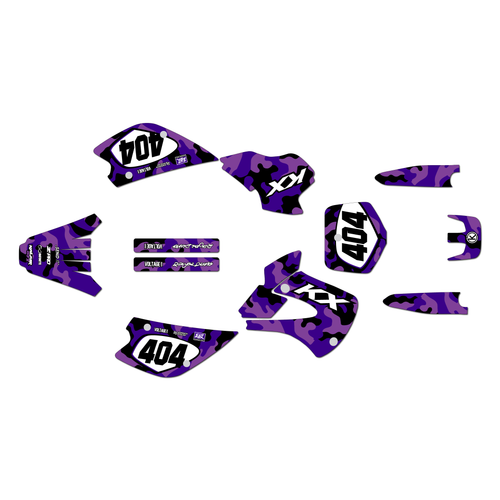 kawasaki kx80 graphics kit 1998-2004 invasion series purple