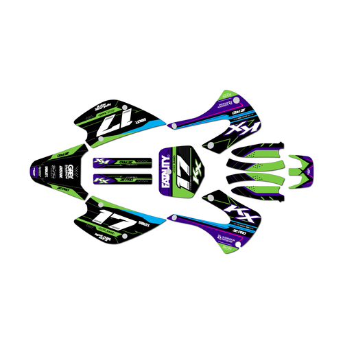 kawasaki kx85 graphics kit 2001-2013 axis series green