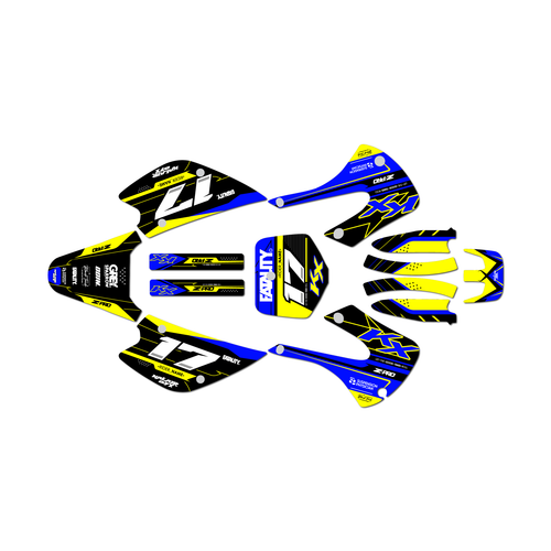 kawasaki kx85 graphics kit 2001-2013 axis series blue-yellow