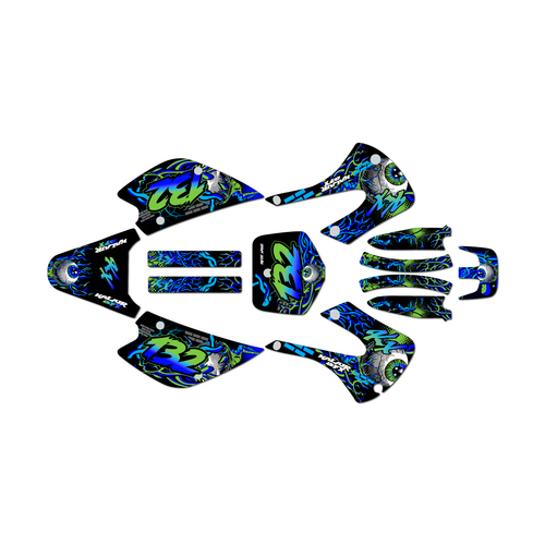 kawasaki kx85 graphics kit 2001-2013 core series blue