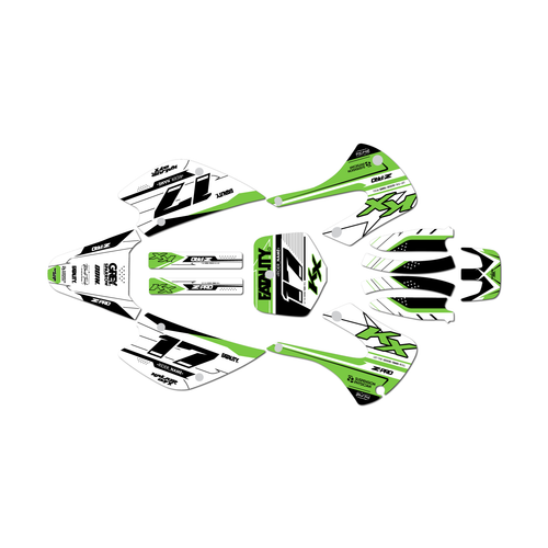 kawasaki kx100 graphics kit 2001-2013 axis series green-white