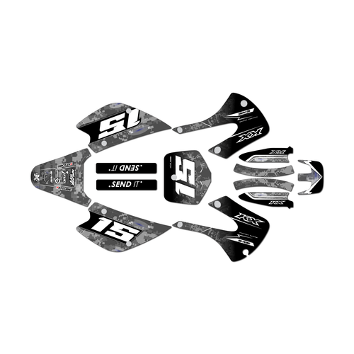 kawasaki kx85 graphics kit 2001-2013 cyberware series white
