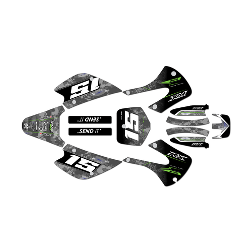 kawasaki kx85 graphics kit 2001-2013 cyberware series green