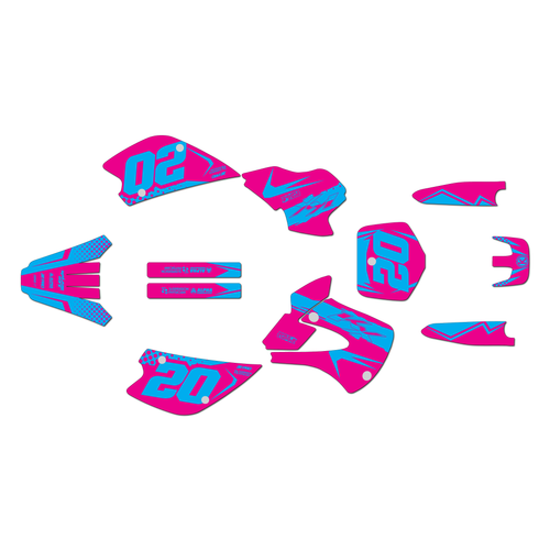 kawasaki kx80 graphics kit 1998-2004 spear series magenta