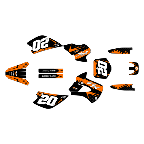 kawasaki kx80 graphics kit 1998-2004 spear series orange