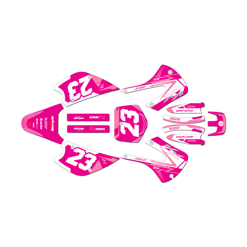 kawasaki kx85 graphics kit 2001-2013 evader series pink