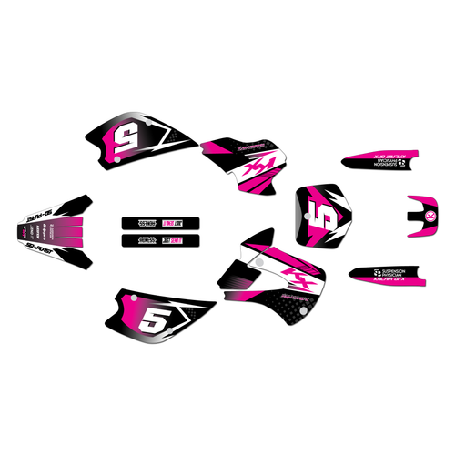 kawasaki kx80 graphics kit 1998-2004 turbo series magenta