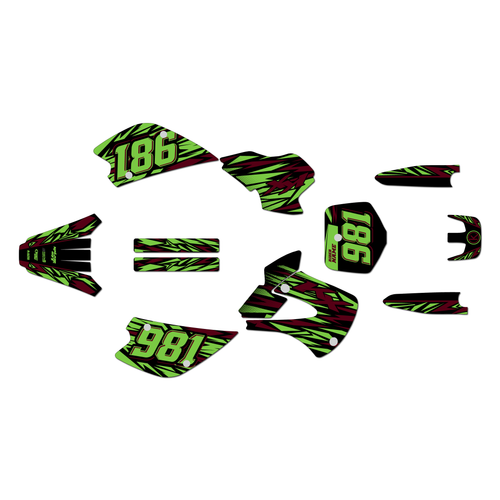 kawasaki kx80 graphics kit 1998-2004 twitch series burgundy