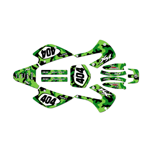 kawasaki kx85 graphics kit 2001-2013 invasion series green