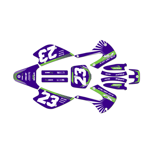kawasaki kx100 graphics kit 2001-2013 fh series purple