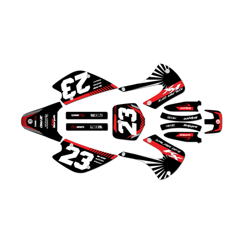 kawasaki kx100 graphics kit 2001-2013 fh series red